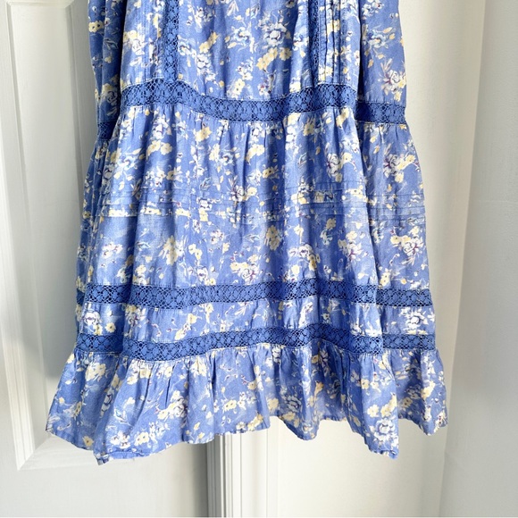 LoveShackFancy Blue Floral Lace Trim Girls Dress - Picture 5 of 7
